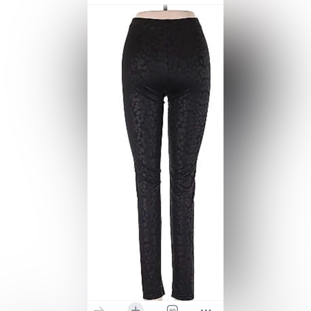 Zara black leopard leggings. Medium. EUC